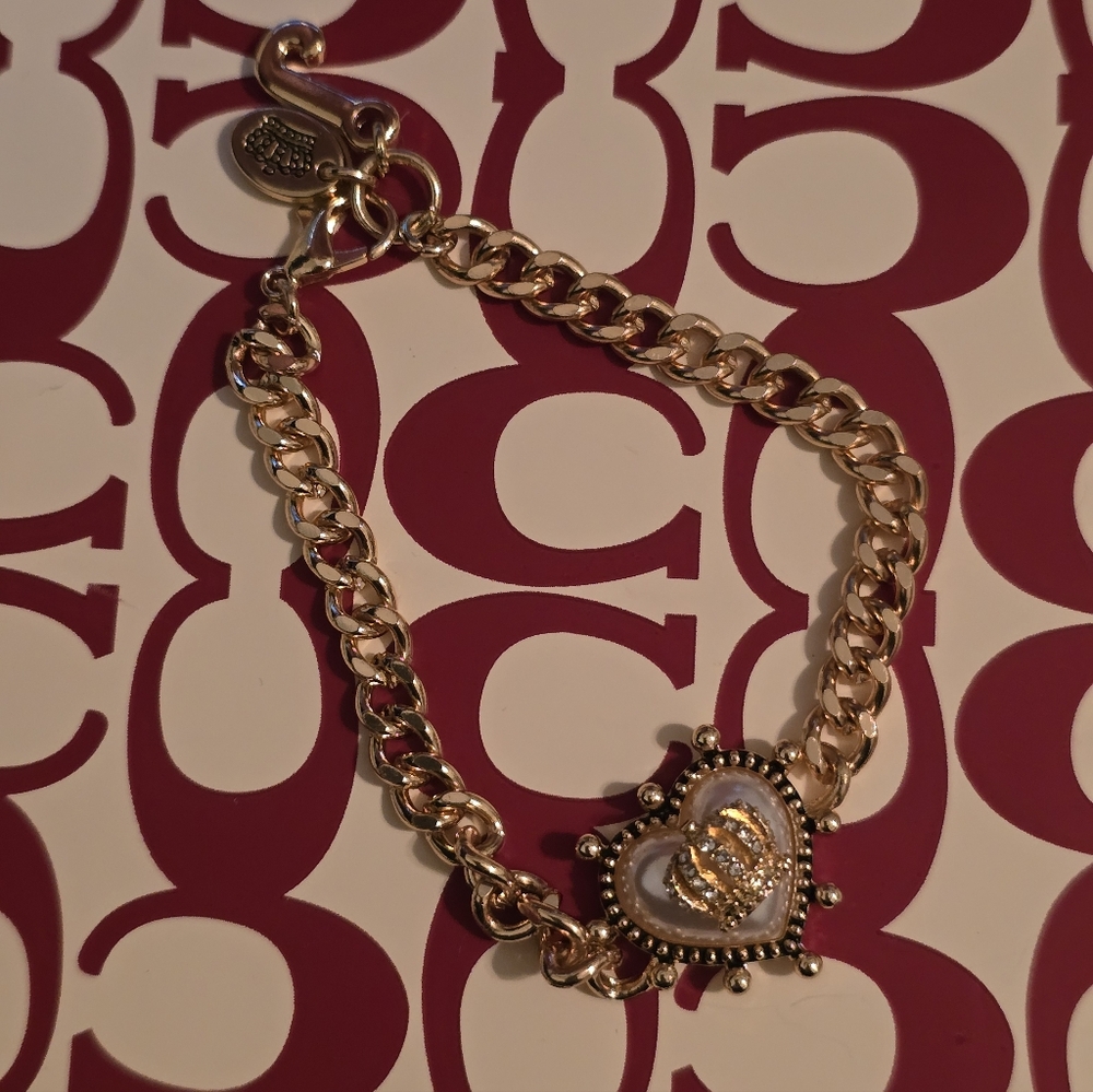 Juicy Couture Heart "J" Crown  Charm Bracelet